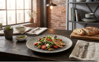 Talerz płytki obiadowy 27 cm Iris Blue