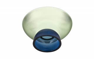 Patera dekoracyjna szklana 35 cm zielono-niebieska