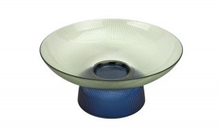 Patera dekoracyjna szklana 35 cm zielono-niebieska