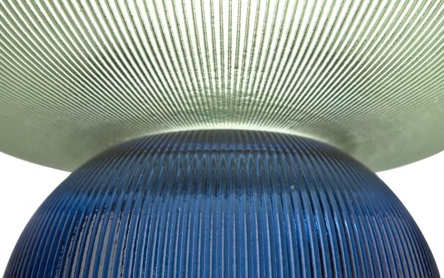 Patera dekoracyjna szklana 35 cm zielono-niebieska