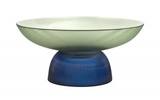 Patera dekoracyjna szklana 35 cm zielono-niebieska