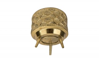 Osłonka na doniczkę/kwietnik 25,5x26 cm złota metalowa