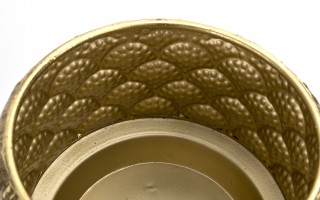 Osłonka na doniczkę/kwietnik 25,5x26 cm złota metalowa