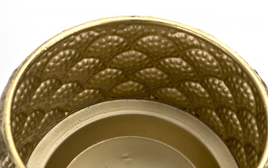 Osłonka na doniczkę/kwietnik 25,5x26 cm złota metalowa