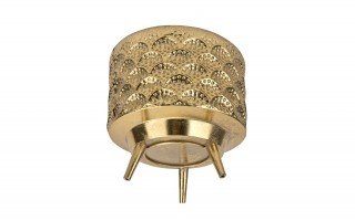 Osłonka na doniczkę/kwietnik 28,5x30 cm złota metalowa