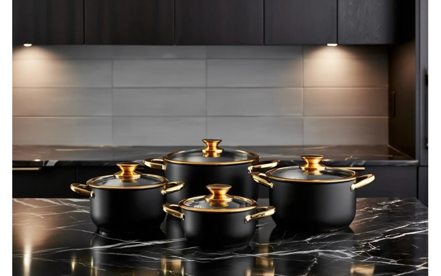 Komplet garnków ze stali nierdzewnej 8-el. Royal Steel AMBITION