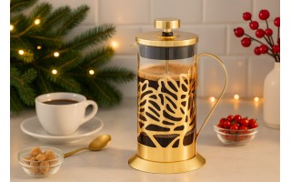 Zaparzacz do kawy i herbaty 600 ml Royal liście złoty