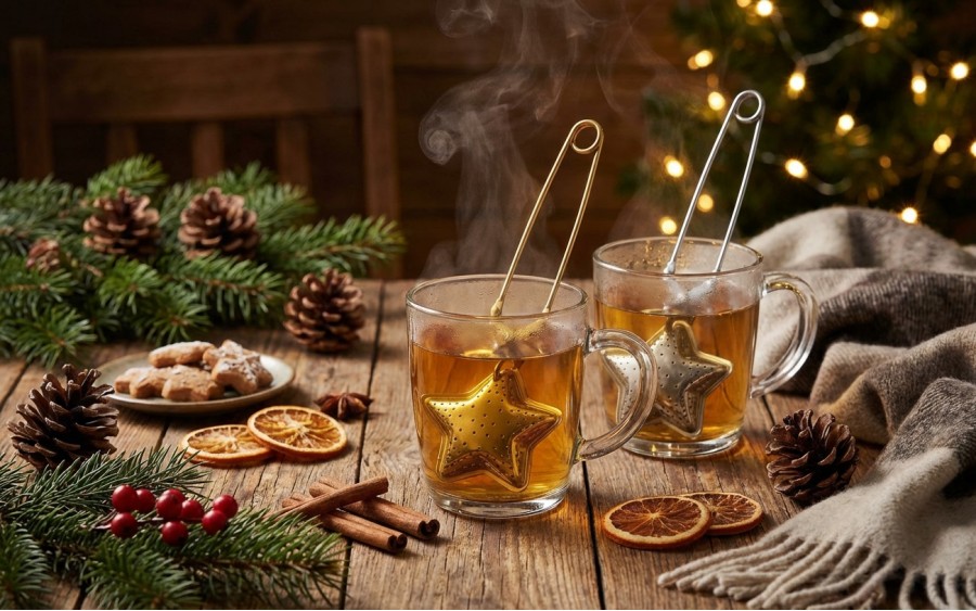 Zaparzacz do herbat i ziół Steel gwiazda mix