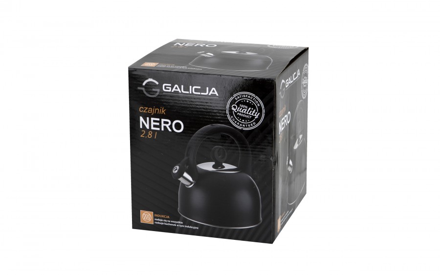 Czajnik tradycyjny z gwizdkiem 2,8 L Nero czarny