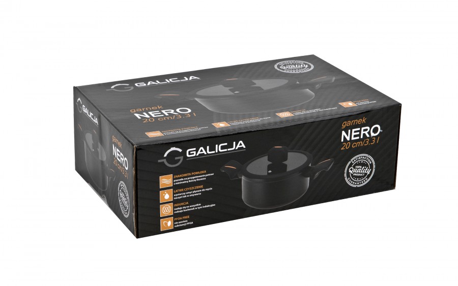 Garnek z pokrywką 3,3 L Nero 20 cm