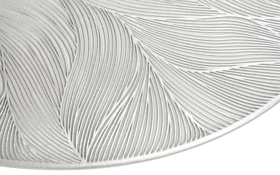 Mata stołowa 38 cm dekoracyjna Glossy srebrna 60252 wz. 2