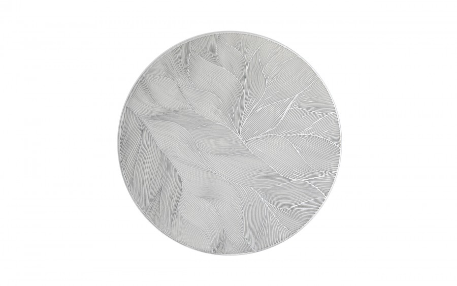 Mata stołowa 38 cm dekoracyjna Glossy srebrna 60252 wz. 2