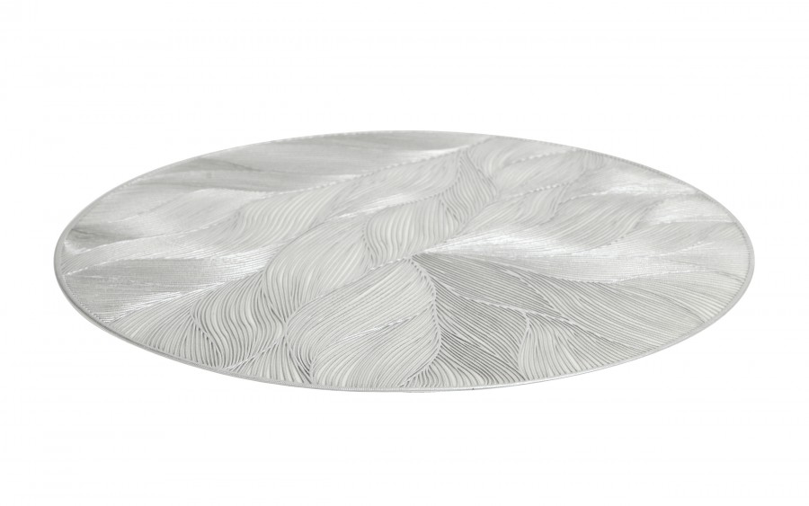Mata stołowa 38 cm dekoracyjna Glossy srebrna 60252 wz. 2