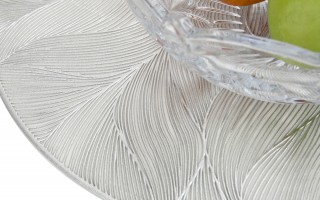 Mata stołowa 38 cm dekoracyjna Glossy srebrna 60252 wz. 2