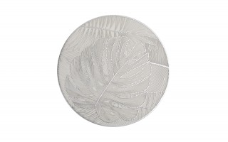 Mata stołowa 38 cm dekoracyjna Glossy srebrna 60252 wz. 1 Monstera