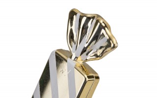 Komplet 3 bombek Cukierek złoto-biały 8526