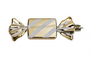 Komplet 3 bombek Cukierek złoto-biały 8526