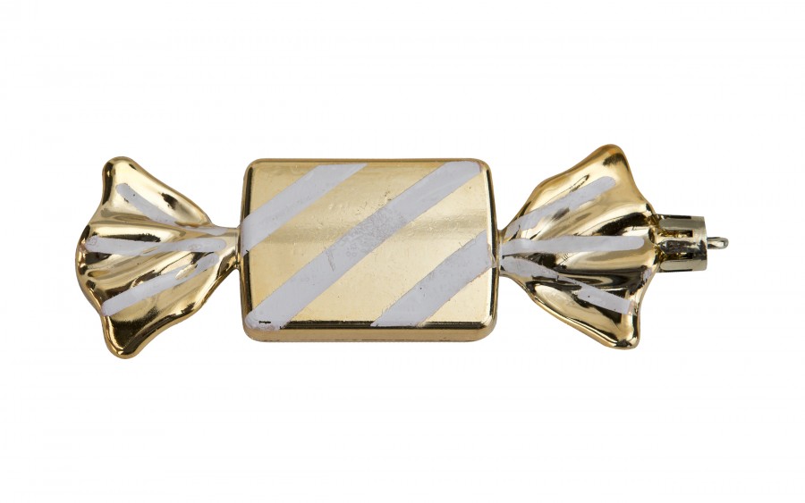 Komplet 3 bombek Cukierek złoto-biały 8526