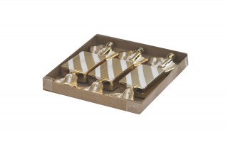 Komplet 3 bombek Cukierek złoto-biały 8526