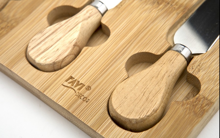 Bambusowy zestaw do serów Ravi 91879