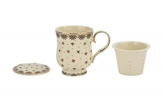 Kubek porcelanowy 450 ml z zaparzaczem Casablanca