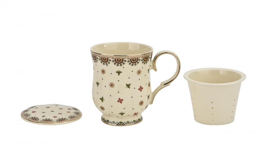 Kubek porcelanowy 450 ml z zaparzaczem Casablanca