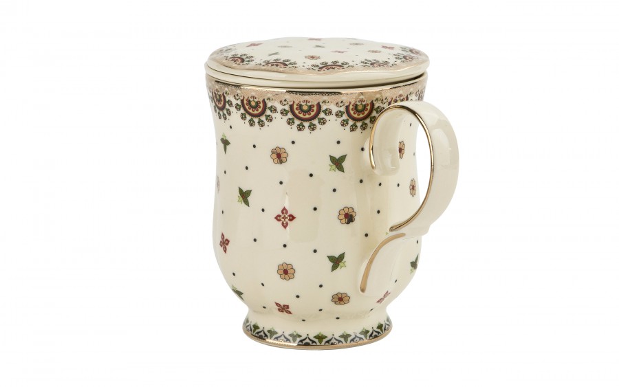 Kubek porcelanowy 450 ml z zaparzaczem Casablanca