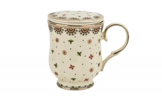 Kubek porcelanowy 450 ml z zaparzaczem Casablanca