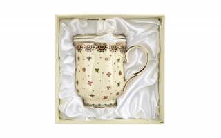 Kubek porcelanowy 450 ml z zaparzaczem Casablanca