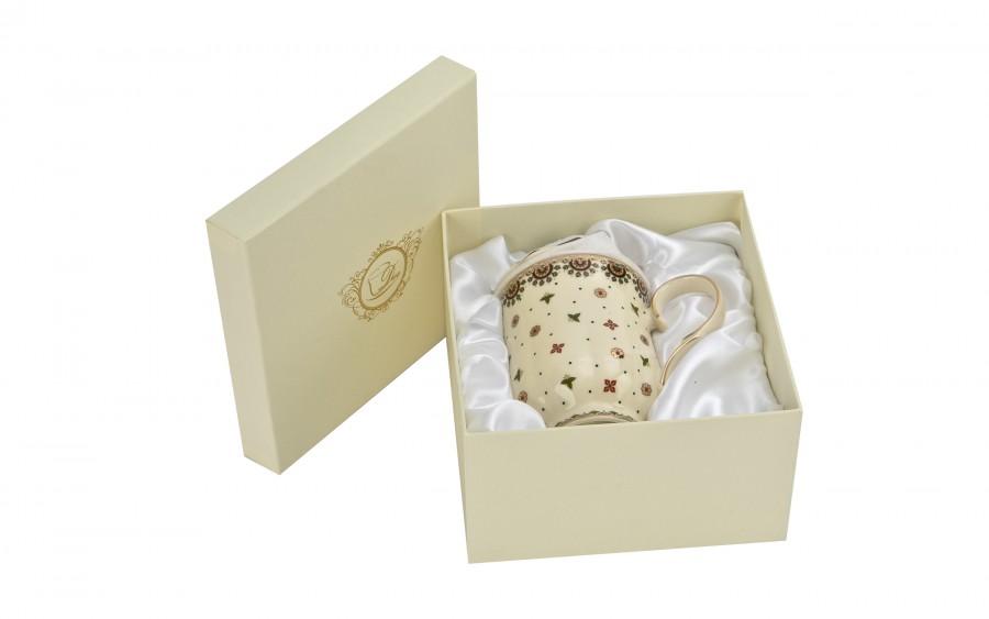 Kubek porcelanowy 450 ml z zaparzaczem Casablanca