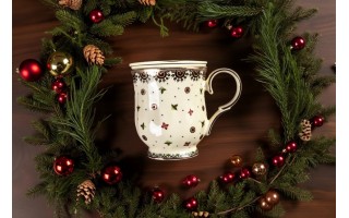 Kubek porcelanowy 450 ml z zaparzaczem Casablanca