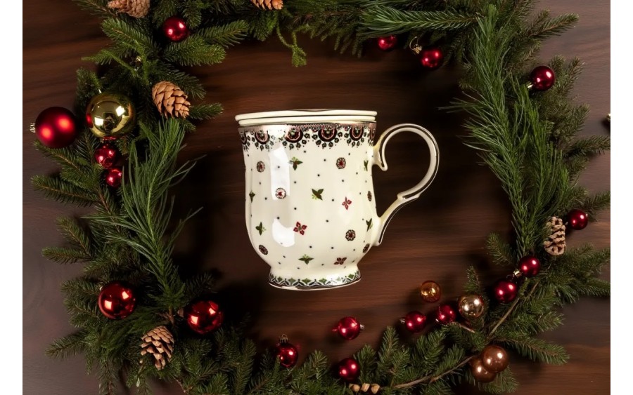 Kubek porcelanowy 450 ml z zaparzaczem Casablanca