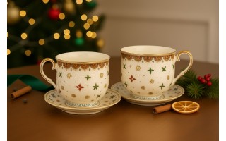 Komplet 2 filiżanek do espresso 150 ml + spodki Casablanca