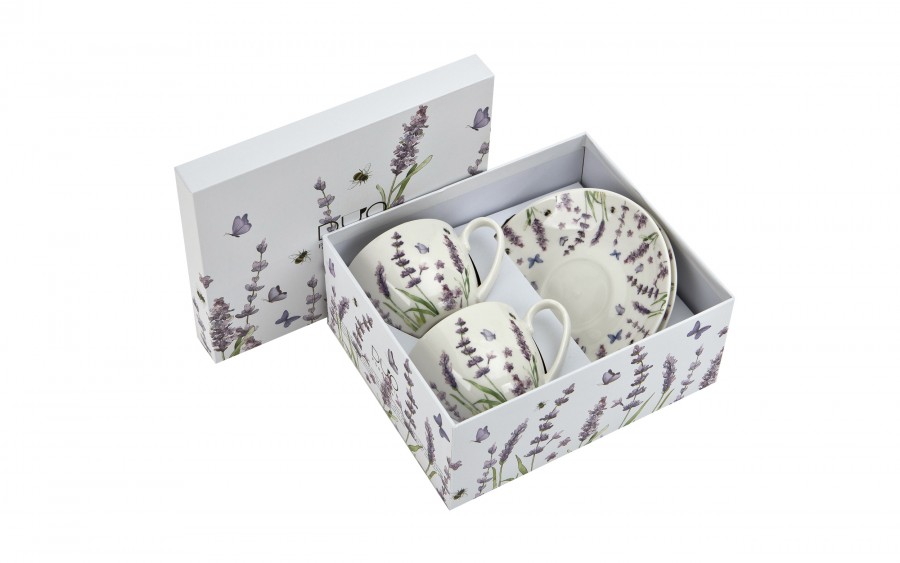 Komplet 2 filiżanek 270 ml + spodki Classic Lavender