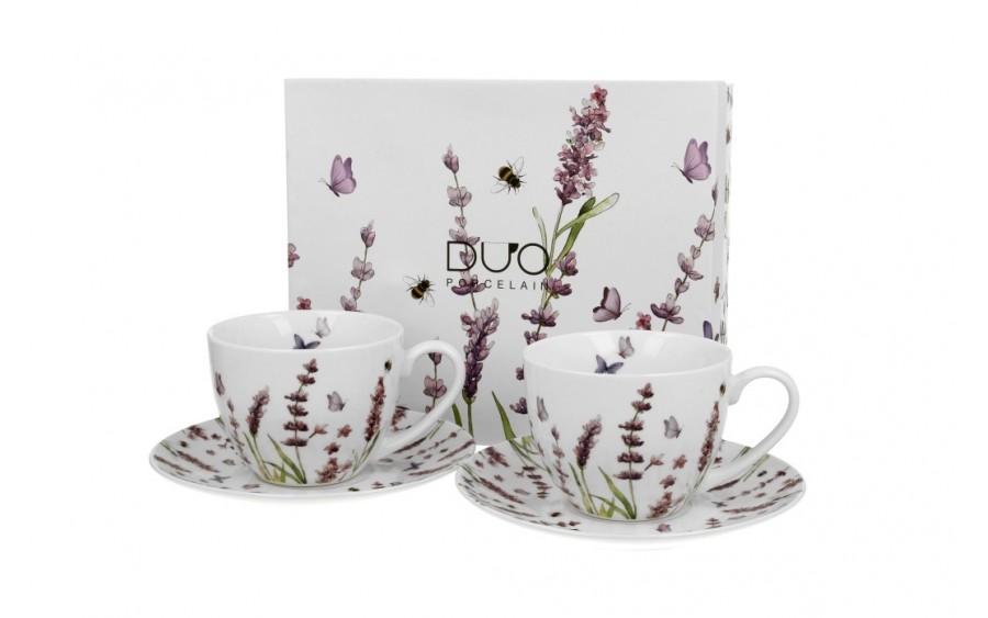 Komplet 2 filiżanek 270 ml + spodki Classic Lavender