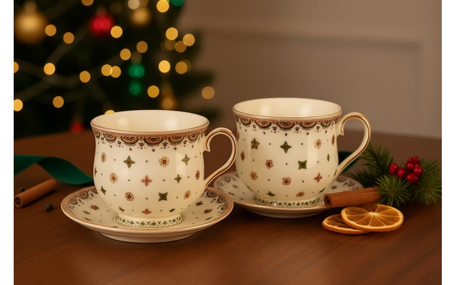 Komplet 2 filiżanek 260 ml + spodki Casablanca