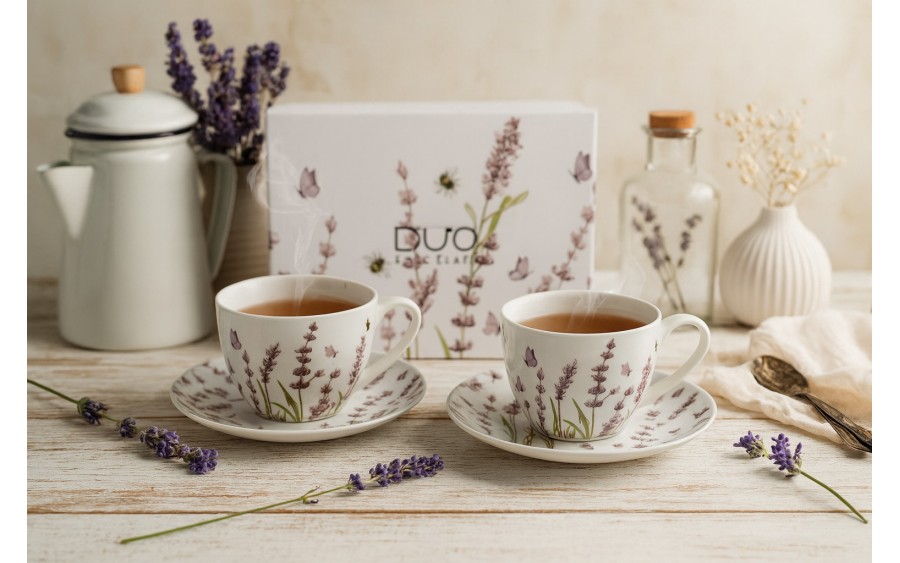 Komplet 2 filiżanek 270 ml + spodki Classic Lavender