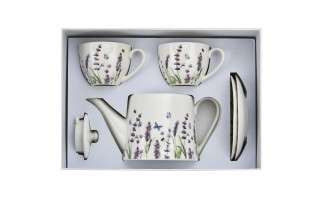 Komplet 2 filiżanek 270 ml + dzbanek 900 ml Classic Lavender
