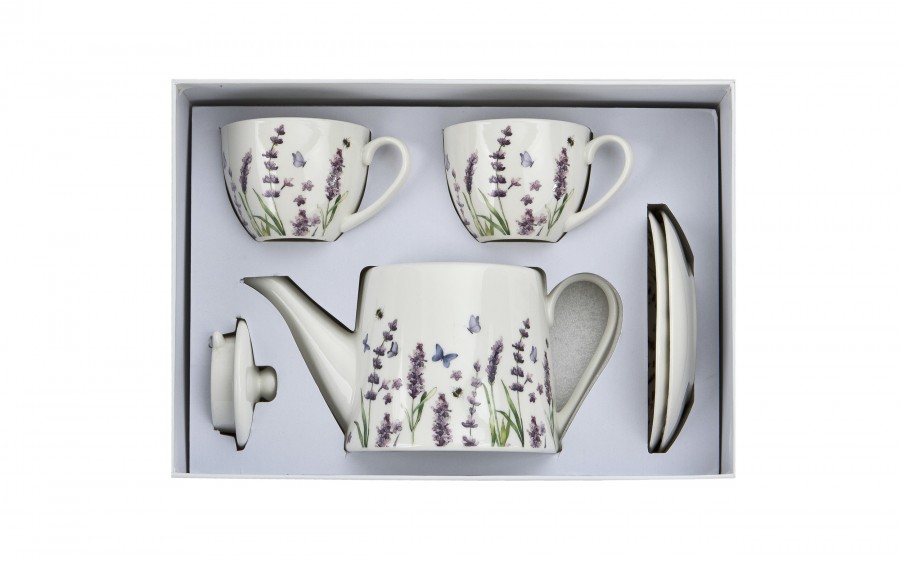 Komplet 2 filiżanek 270 ml + dzbanek 900 ml Classic Lavender