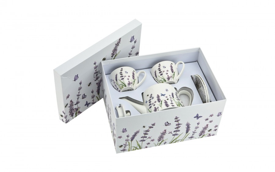 Komplet 2 filiżanek 270 ml + dzbanek 900 ml Classic Lavender