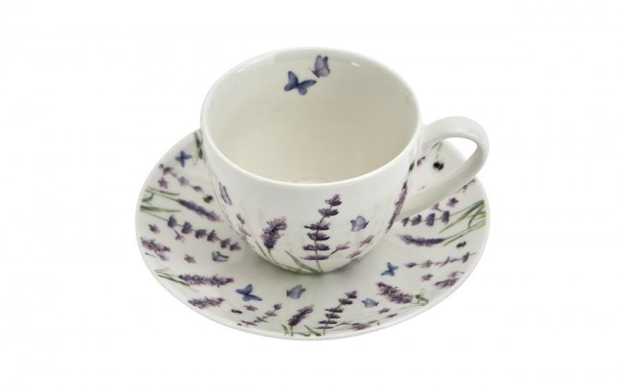 Komplet 2 filiżanek 270 ml + dzbanek 900 ml Classic Lavender