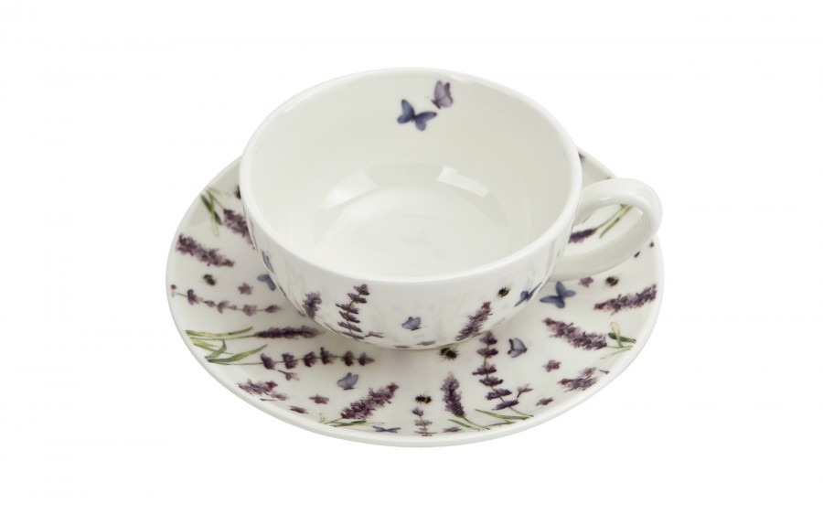 Filiżank z dzbankiem i zaparzaczem Tea For One Classic Lavender