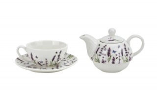 Filiżank z dzbankiem i zaparzaczem Tea For One Classic Lavender