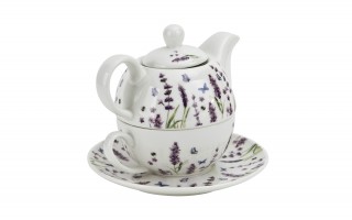 Filiżank z dzbankiem i zaparzaczem Tea For One Classic Lavender