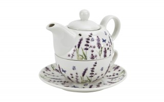Filiżank z dzbankiem i zaparzaczem Tea For One Classic Lavender