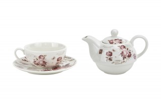 Filiżanka z dzbankiem i zaparzaczem Tea For One Secesja