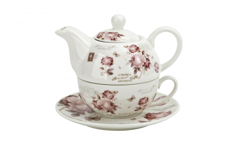 Filiżanka z dzbankiem i zaparzaczem Tea For One Secesja