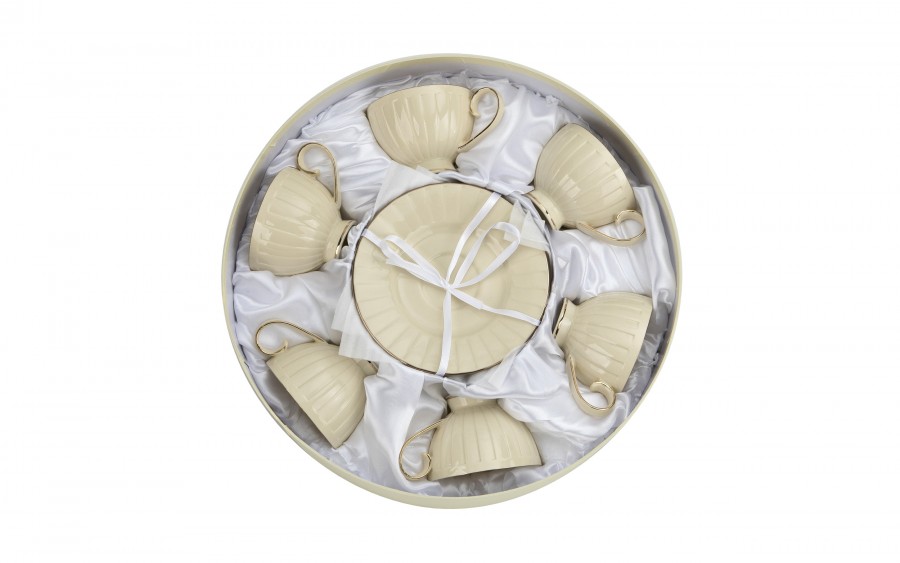 Komplet 6 filiżanek 220 ml + spodki Nina