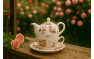 Filiżanka z dzbankiem i zaparzaczem Tea For One Secesja