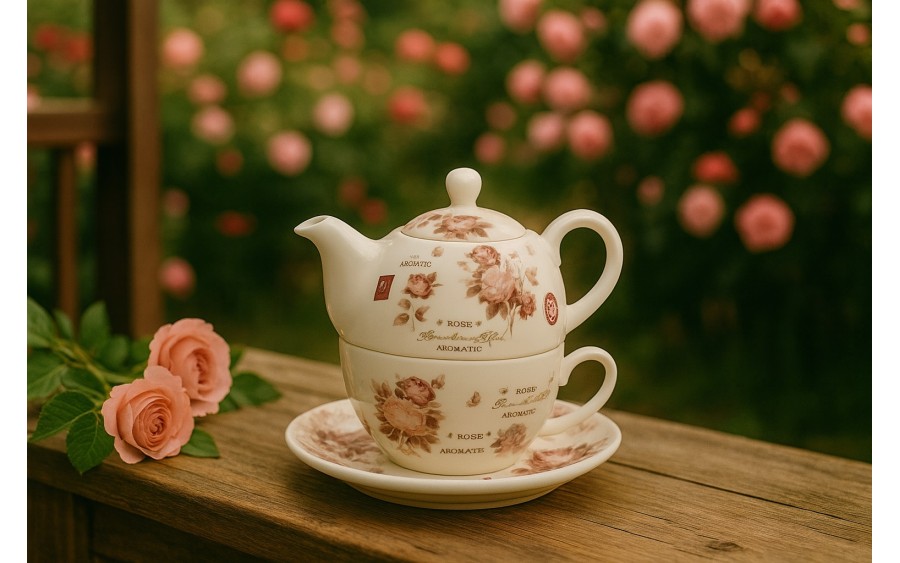 Filiżanka z dzbankiem i zaparzaczem Tea For One Secesja